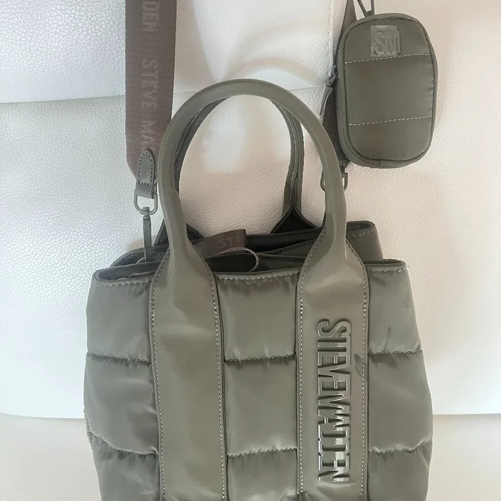 NWT STEVE MADDEN BBANDO SATCHEL CROSSBODY BAG W AIRPOD CASE SMOKY OLIVE